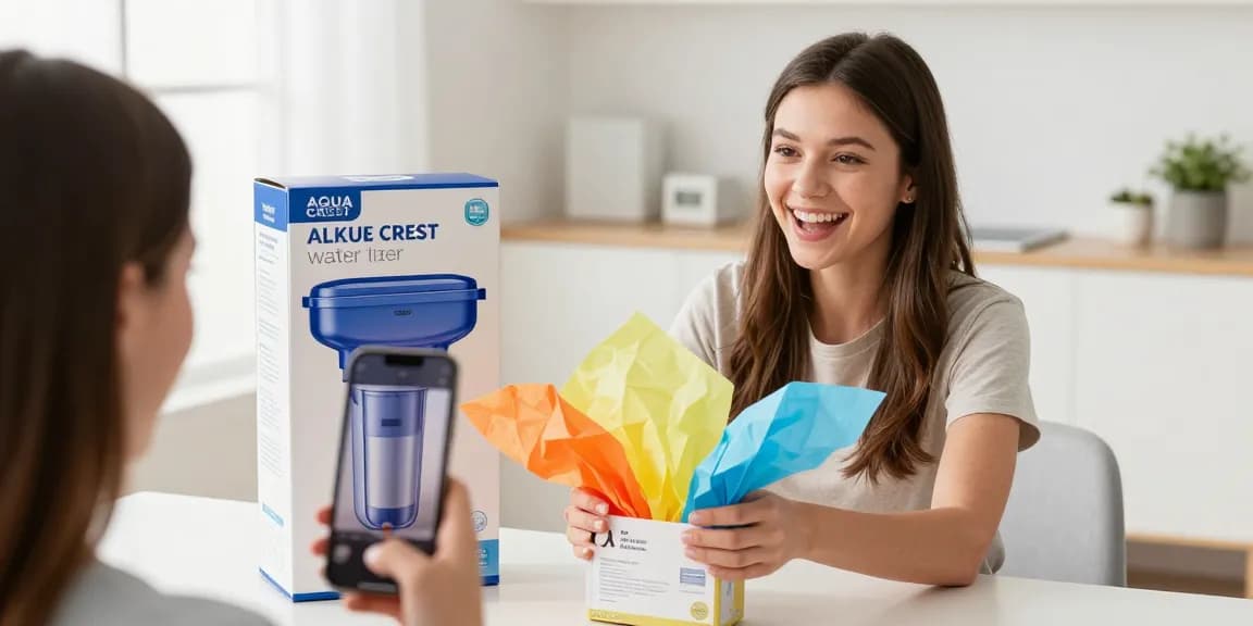 AQUA CREST Alkaline Faucet Water Filter showcased in an online shopping review, emphasizing best deals and buyer's guide for e-commerce platforms.