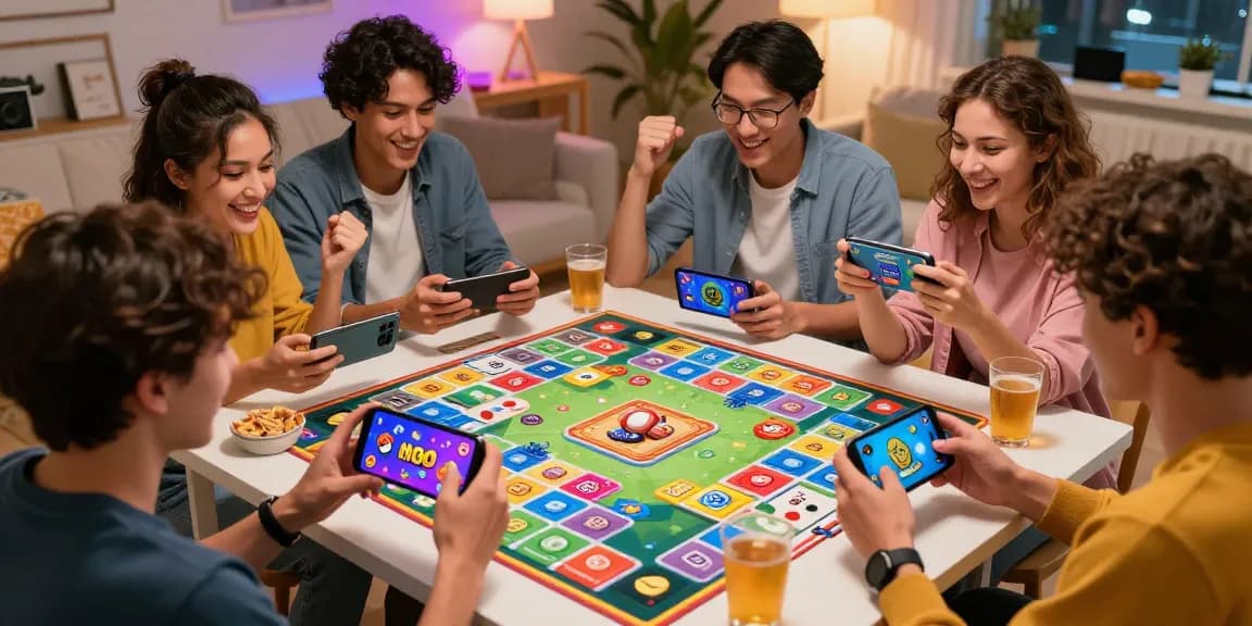 Young adults enjoying yono games online with vibrant gaming apps and bonuses