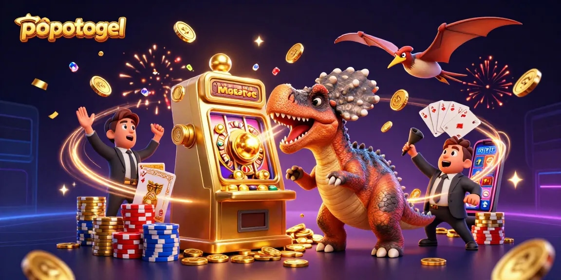 Spin to win at popotogel as the pachycephalosaurus reveals jackpot coins!