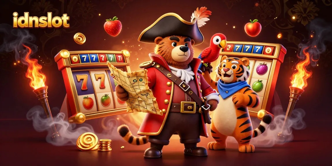 Experience thrilling gameplay at idnslot with a vibrant 3D cartoon scene featuring dynamic slot elements.