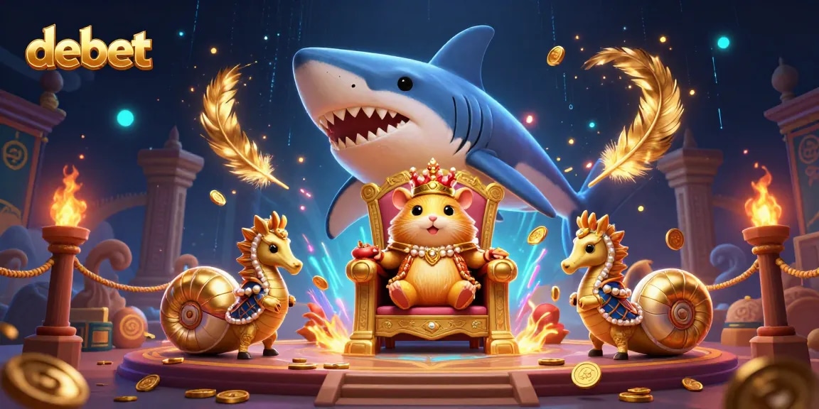 Experience thrilling betting at debet with a vibrant, 3D casino-themed illustration featuring gamified elements.