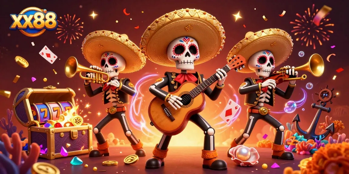 Engage in the vibrant world of xx88 with a mariachi-themed casino adventure, highlighting slot reels.