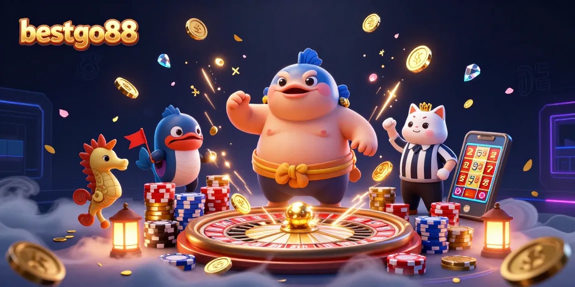 Experience the thrill of bestgo88 with vibrant casino-themed underwater action and iconic characters.