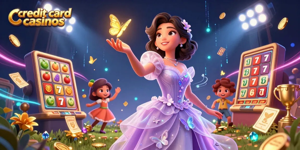 Engage with thrilling credit card casinos featuring dynamic slots and a stunning Asian character.