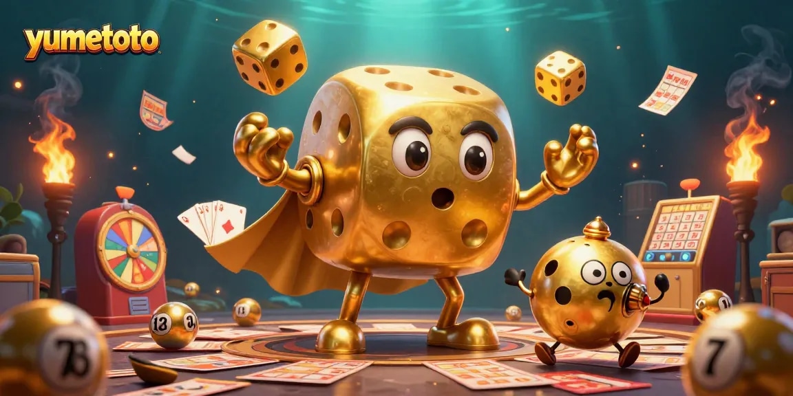 Experience yumetoto's vibrant lottery action with dynamic characters and winning elements in a stunning 3D illustration.