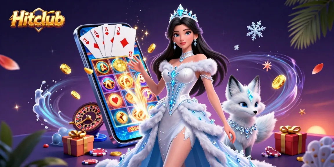 Hitclub rewards players with a stunning 3D illustration showcasing vibrant slot games and engaging gameplay elements.