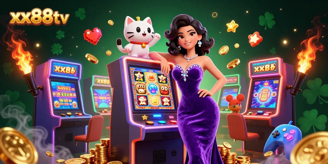 Engage in thrilling wins at xx88tv with a glamorous scene of jackpot celebrations.