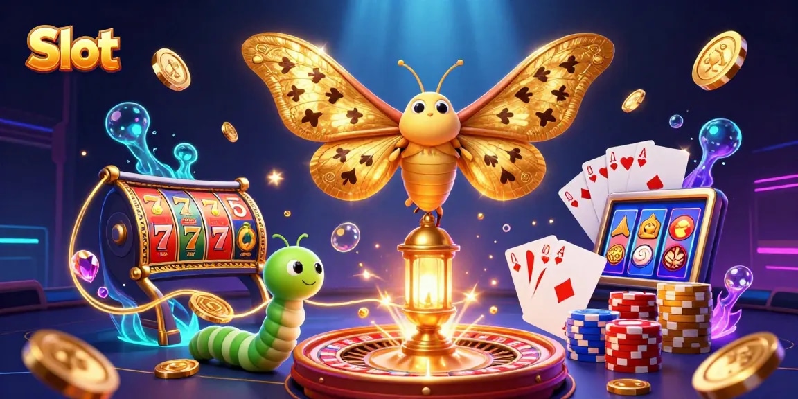 Experience dynamic Slot action with colorful motifs, cascading coins, and vibrant casino elements.