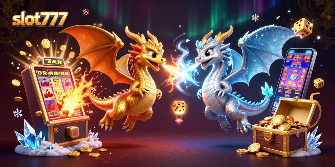 Experience excitement with slot777 amidst golden dragons and jackpot winnings.
