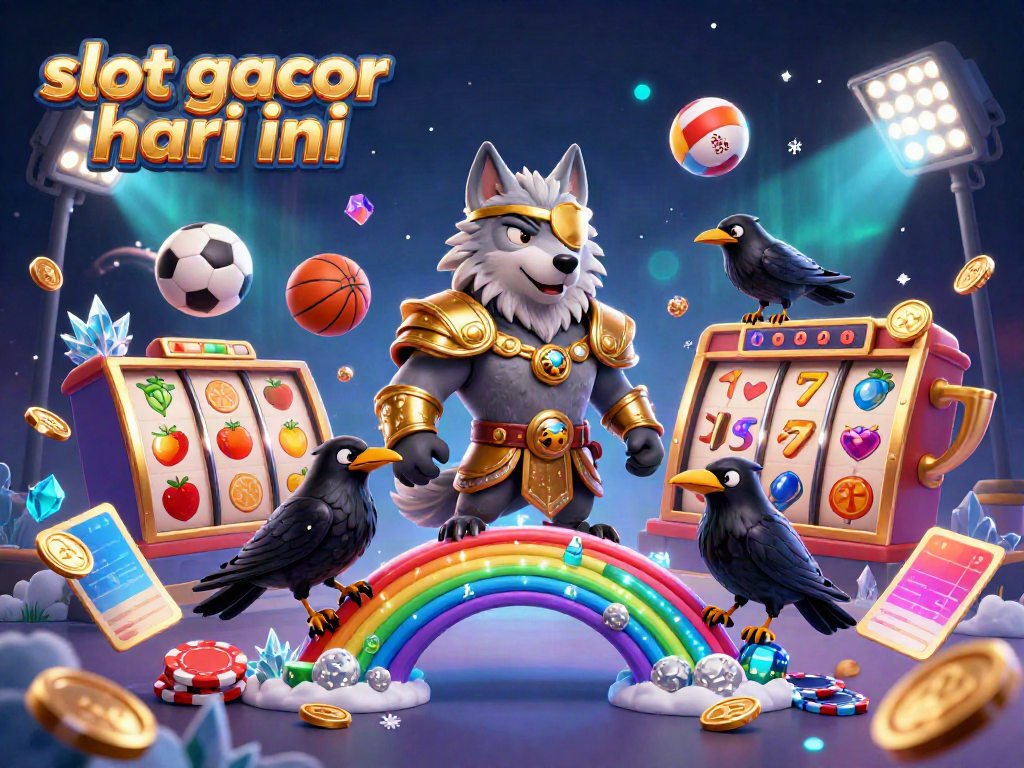 Melihat simbol slot gacor hari ini dalam ilustrasi 3D yang menampilkan karakter Odin dan elemen kasino lainnya.