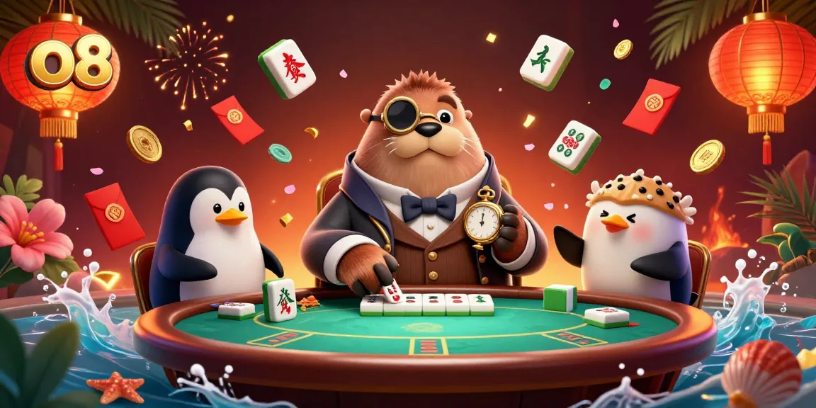 Engage in thrilling poker at o8 with a walrus, penguin dealer, and bluffed pufferfish.