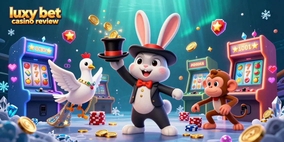 Engage with the magical world of luxy bet casino review showcasing vivid characters and casino elements.