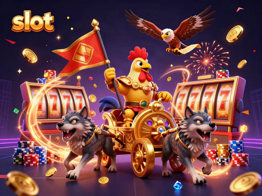 Experience thrilling slot action with an epic rooster warlord and dynamic gaming elements.