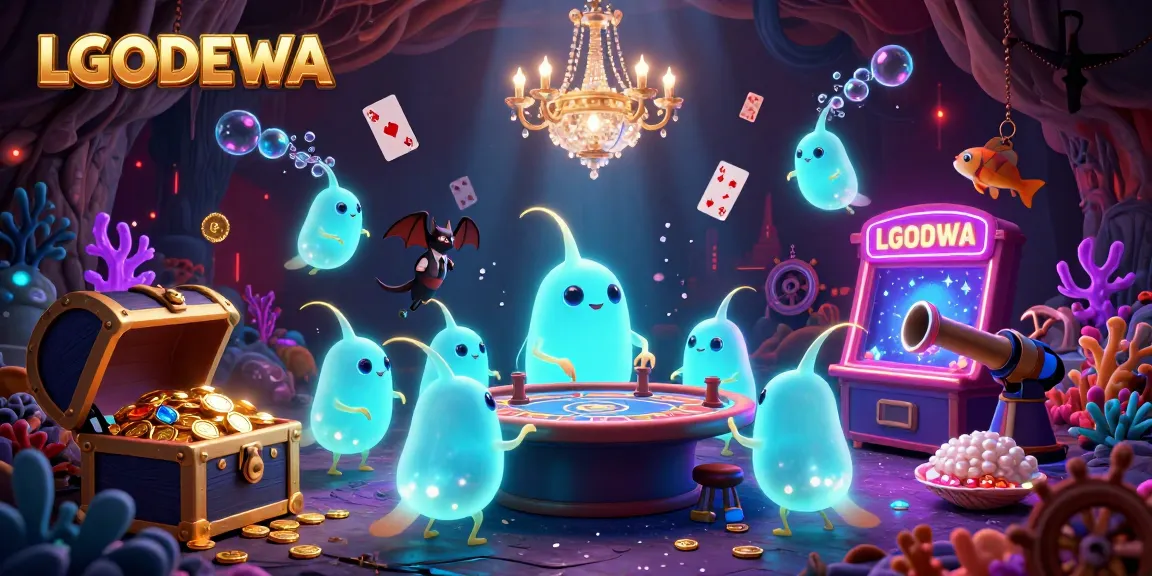 Light up your game with LGODEWA's vibrant cave casino featuring glowing glowworms and exciting treasures.