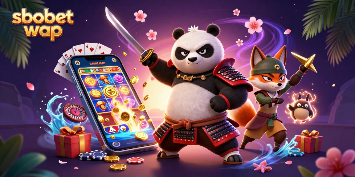 Experience thrilling betting with sbobet wap in a vibrant, dynamic 3D casino scene featuring playful characters.