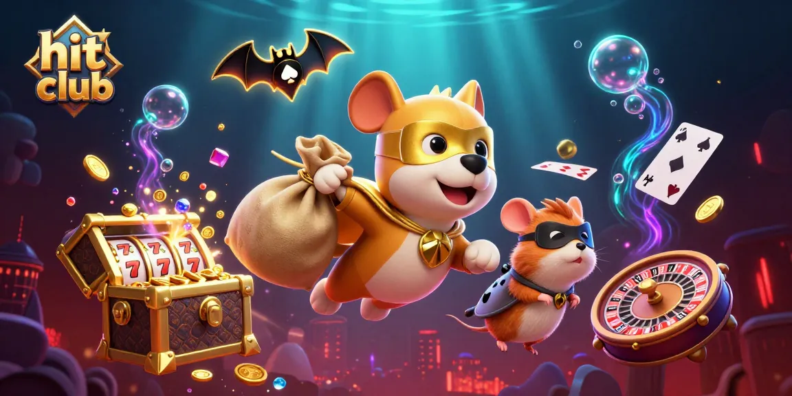 Experience thrilling action at hit club with a superhero dog and entertaining game elements in a colorful casino setting.