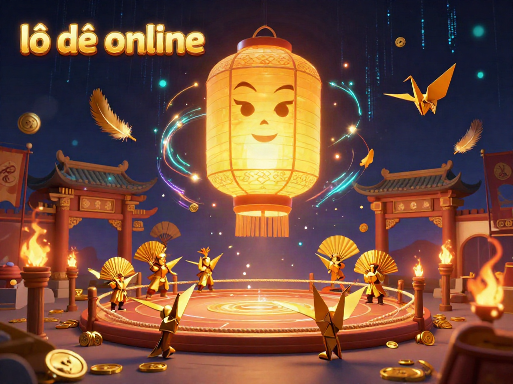 Experience the thrill of lô đề online with a vibrant 3D casino scene showcasing winning spirits and gold coins.