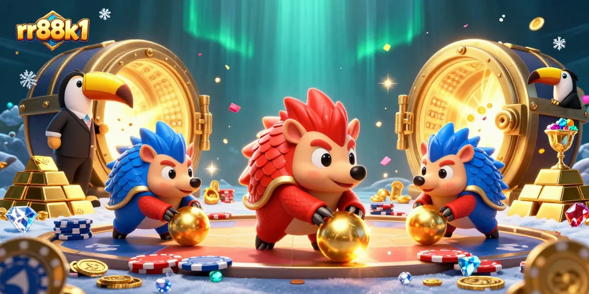 Engage in the exciting world of rr88k1 as rival pangolins battle amidst treasures and poker chips.