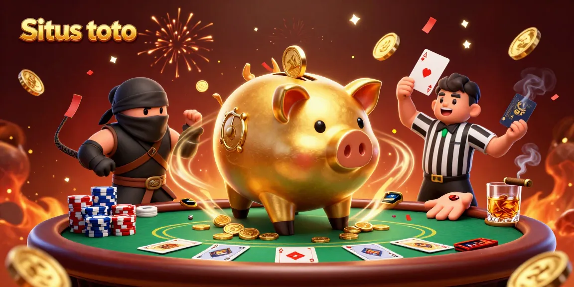 Experience excitement at Situs toto with a vibrant 3D casino illustration featuring dynamic characters and casino elements.