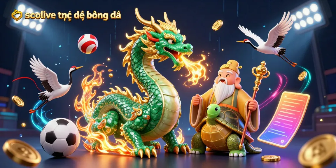 Experience the magic of socolive trực tiếp bóng đá with a dynamic 3D illustration showcasing epic gaming elements.