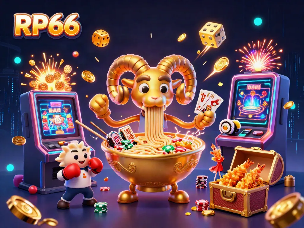 Experience the thrill of RP66 with vibrant casino characters and explosive jackpot visuals.