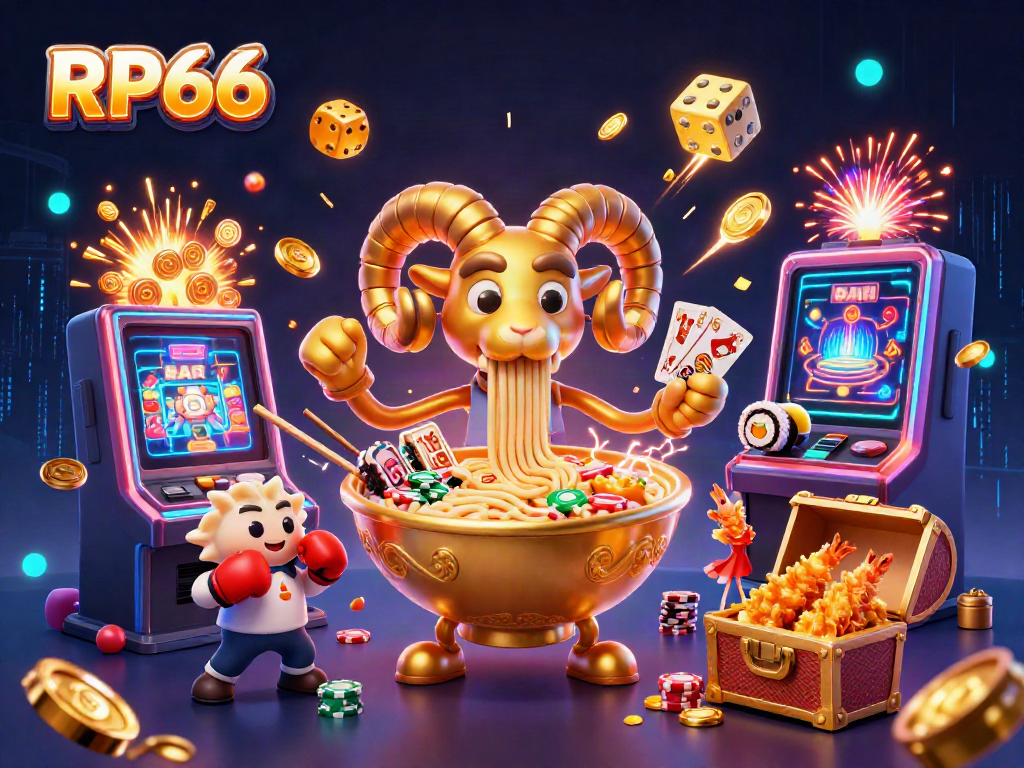 Experience the thrill of RP66 with vibrant casino characters and explosive jackpot visuals.