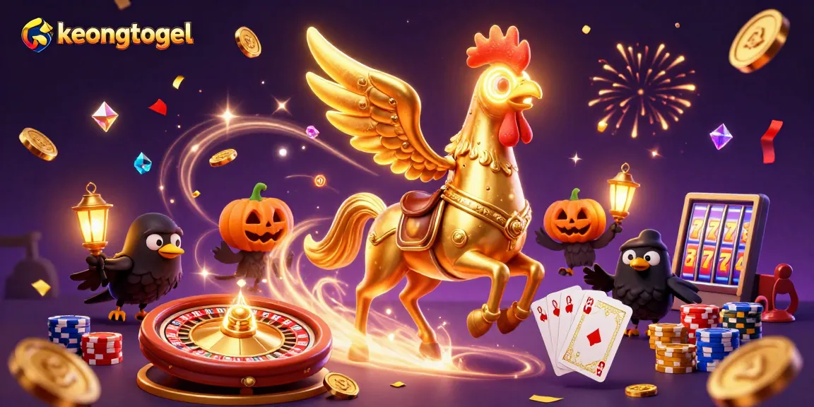 Experience thrilling jackpots at keongtogel with a dynamic casino scene and sparkling game elements.