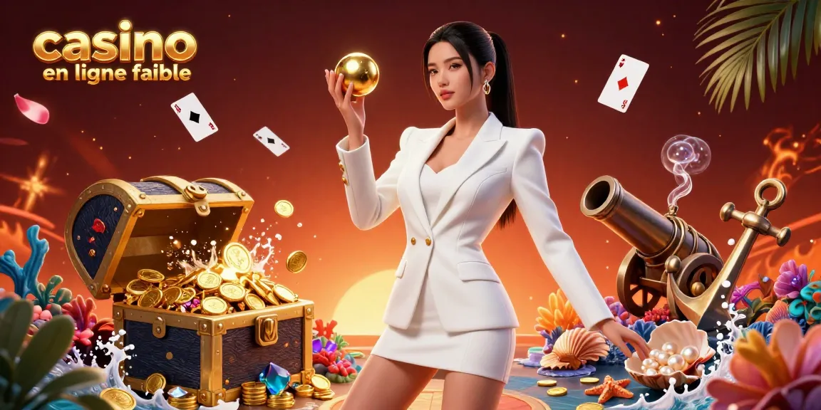 Experience the thrill of casino en ligne fiable with a stunning 3D design showcasing luxury elements and gold coins.
