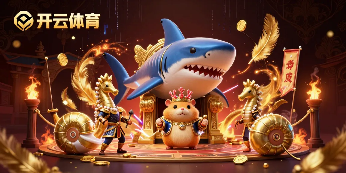 Engage with the thrilling world of 开云体育, featuring a vibrant illustration of a hamster king, seahorse guards, and casino elements.