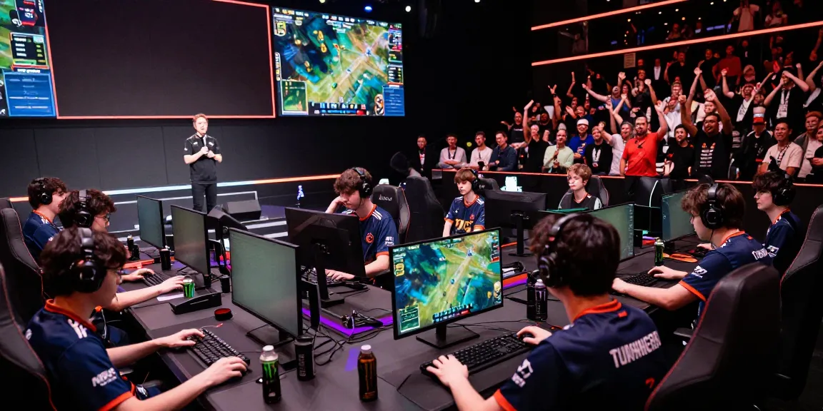 Exciting juraganbola esports event featuring players in action with vibrant gaming setups.