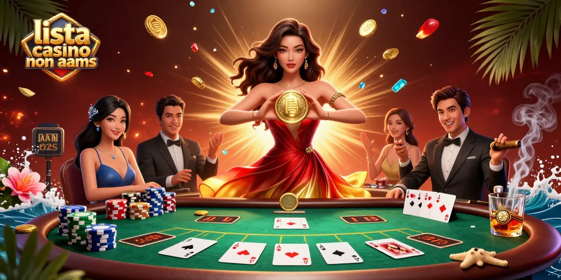 Scopri l'emozione della lista casino non AAMS con monete d'oro e azione poker vibrante in una scena abbagliante.