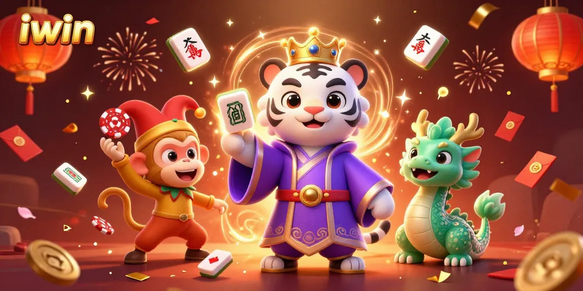 Join the iwin casino experience with an exciting 3D scene featuring vibrant characters and rich gambling elements.