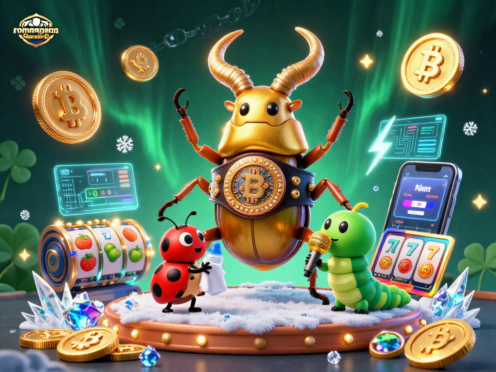Bet on thrilling action at romana-hamburg with a unique boxing beetle character in a vibrant casino scene.
