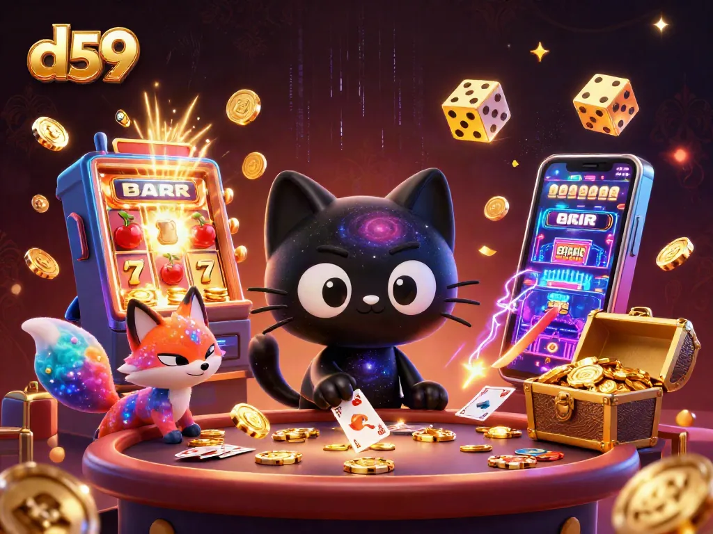 Experience interactive gameplay at D59's cosmic casino with captivating elements.