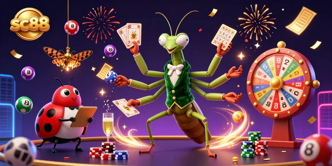 Experience the excitement of sc88 with 3D characters dealing cards and spinning wheels in a vibrant casino scene.