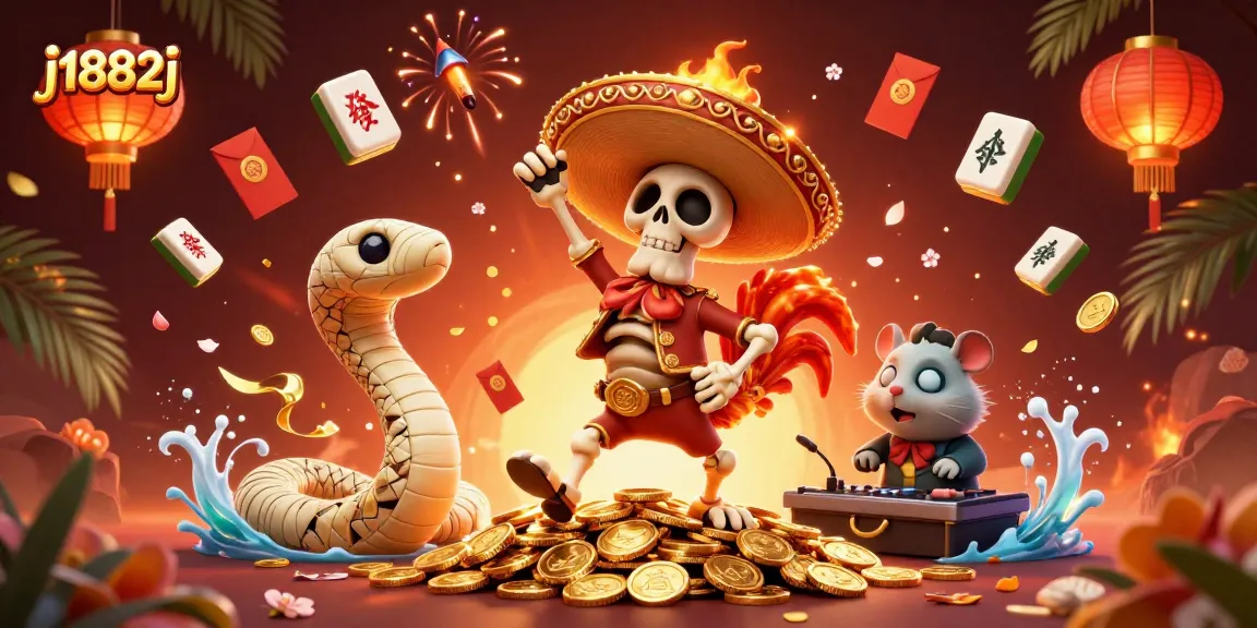 Experience j1882j with vibrant characters and a rich atmosphere in this exciting casino illustration.