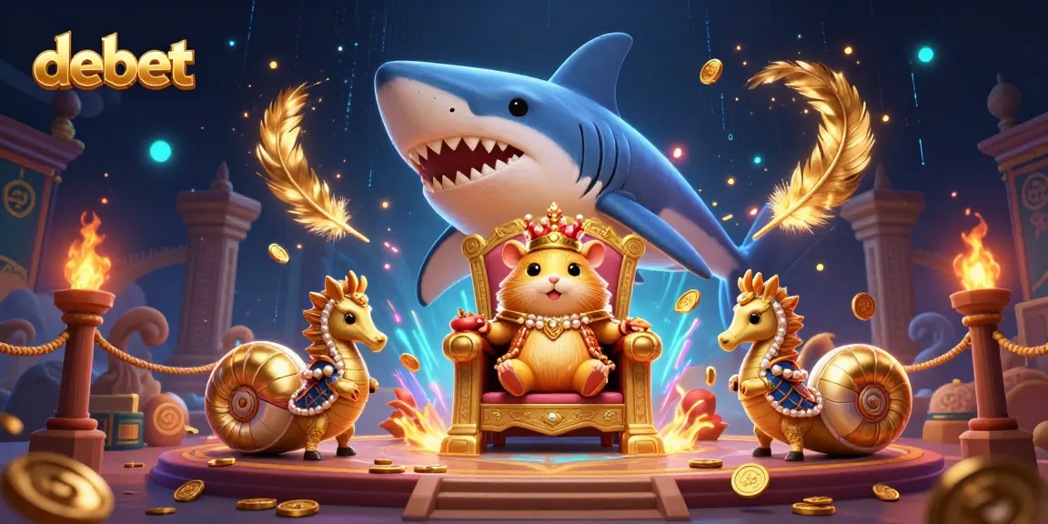 Experience thrilling betting at debet with a vibrant, 3D casino-themed illustration featuring gamified elements.