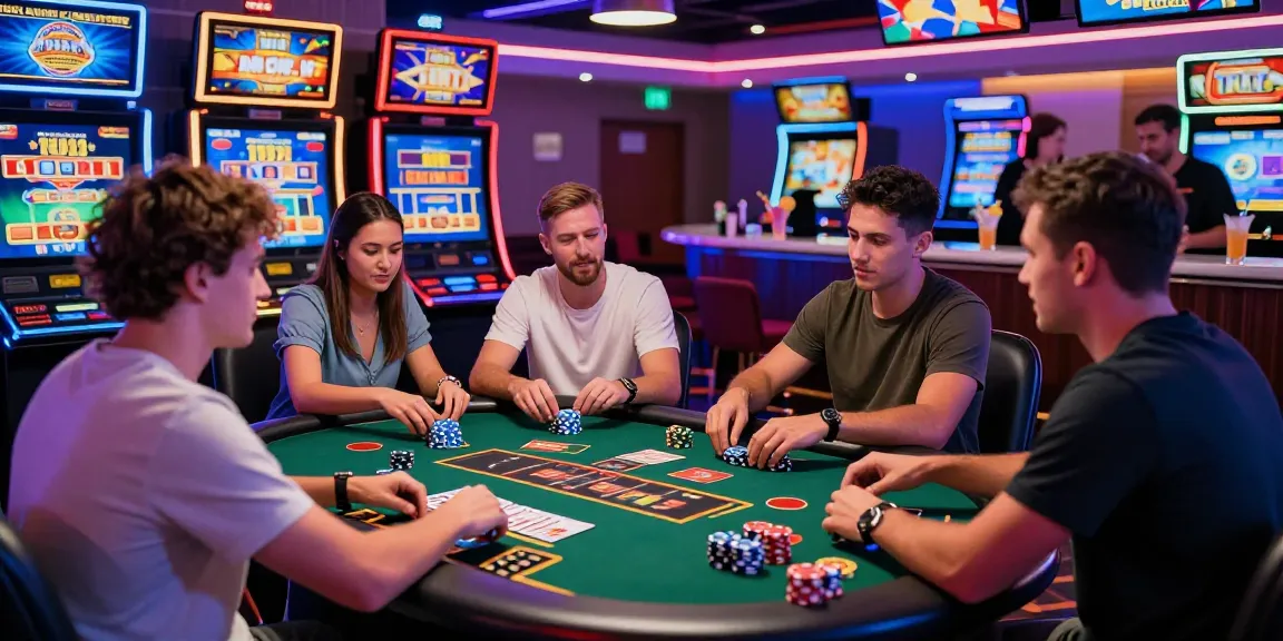 Players enjoying games at a credit card casino, highlighting vibrant atmosphere and gaming excitement.