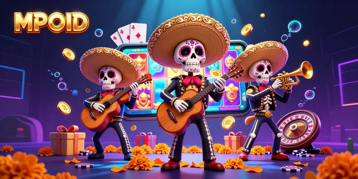 MPOID engages players with a colorful Dia de los Muertos mariachi band and dynamic casino elements.