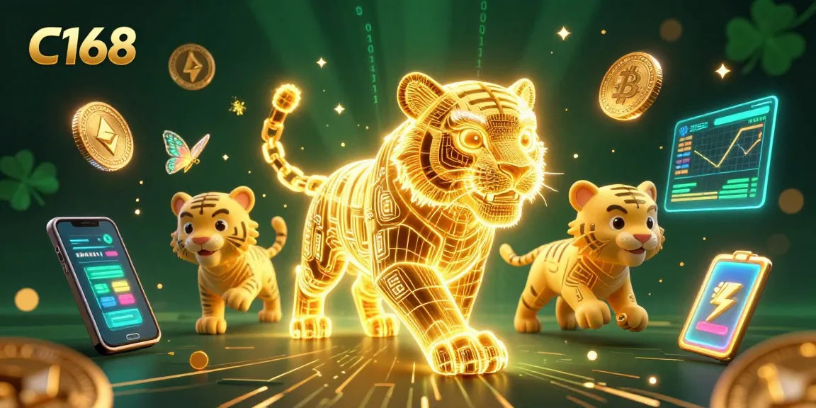 Engage with C168's dynamic casino experience featuring neon elements and holographic displays.