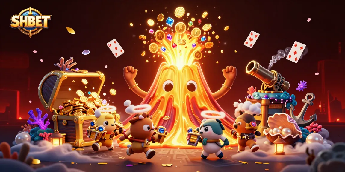 Win big at SHBET with this vibrant casino-themed illustration featuring epic treasures and immersive gaming.