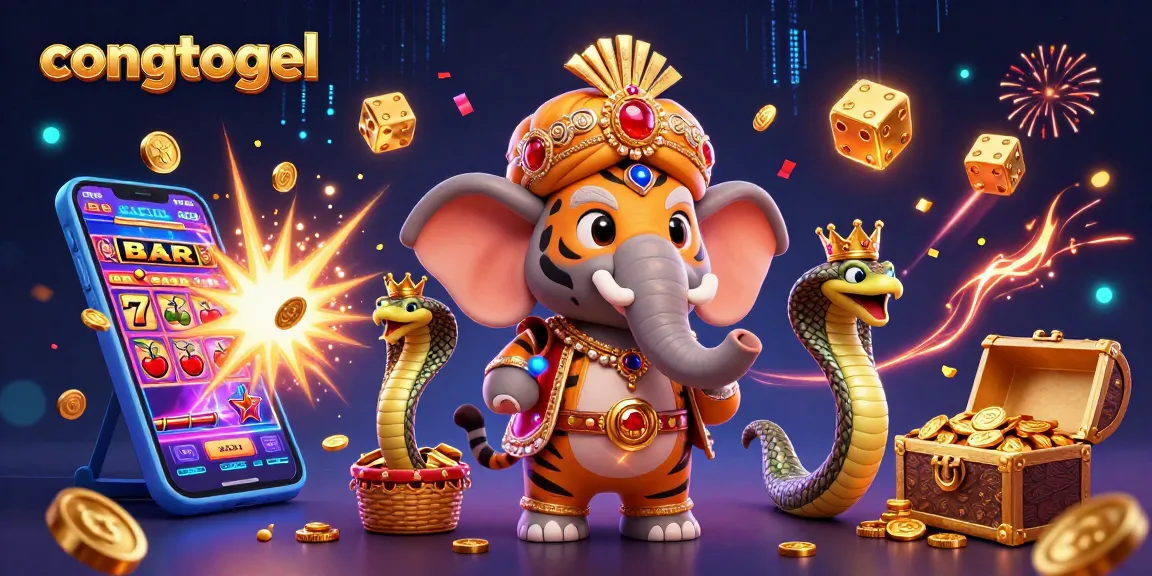 Experience the thrill of congtogel with vibrant 3D casino elements and rich, festive colors.