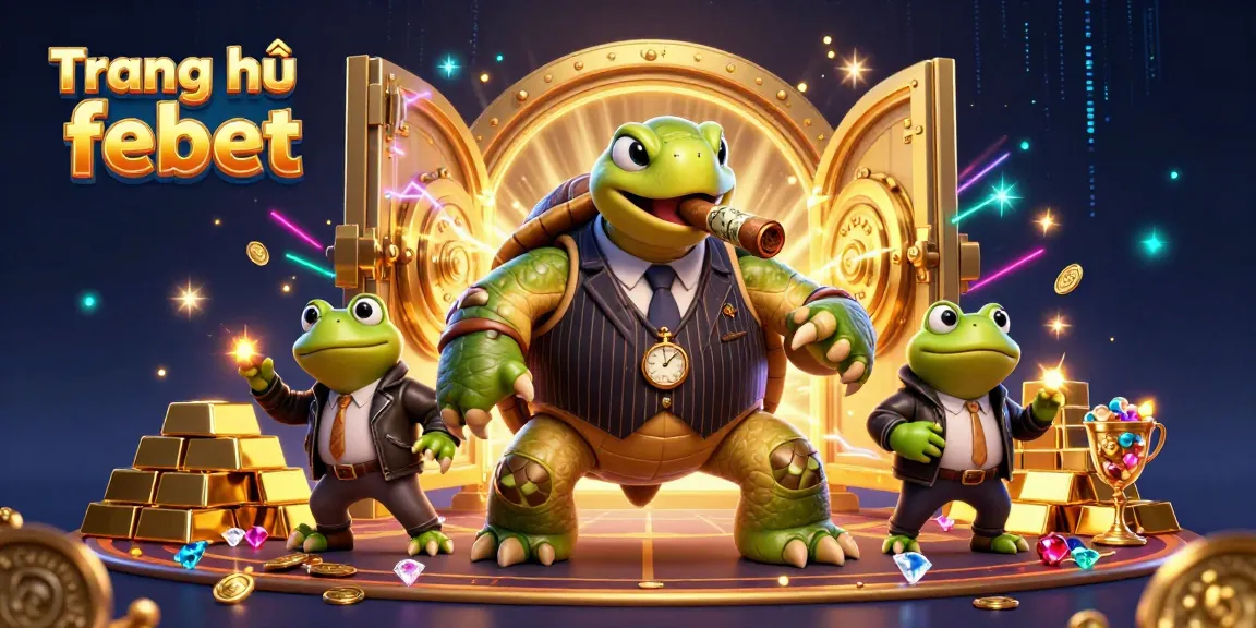 Catching huge jackpots at Trang chủ febet with 3D characters in dynamic casino scene.