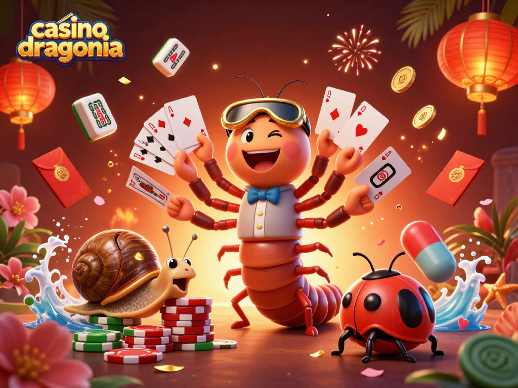 Les joueurs s'amusent sur casino dragonia avec des jeux de cartes en action et des jetons colorés.