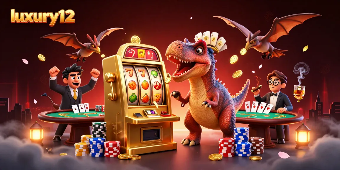 luxury12 menggambarkan dinosaur pachycephalosaurus yang menyeruduk mesin slot emas, menghasilkan koin jackpot bersinar