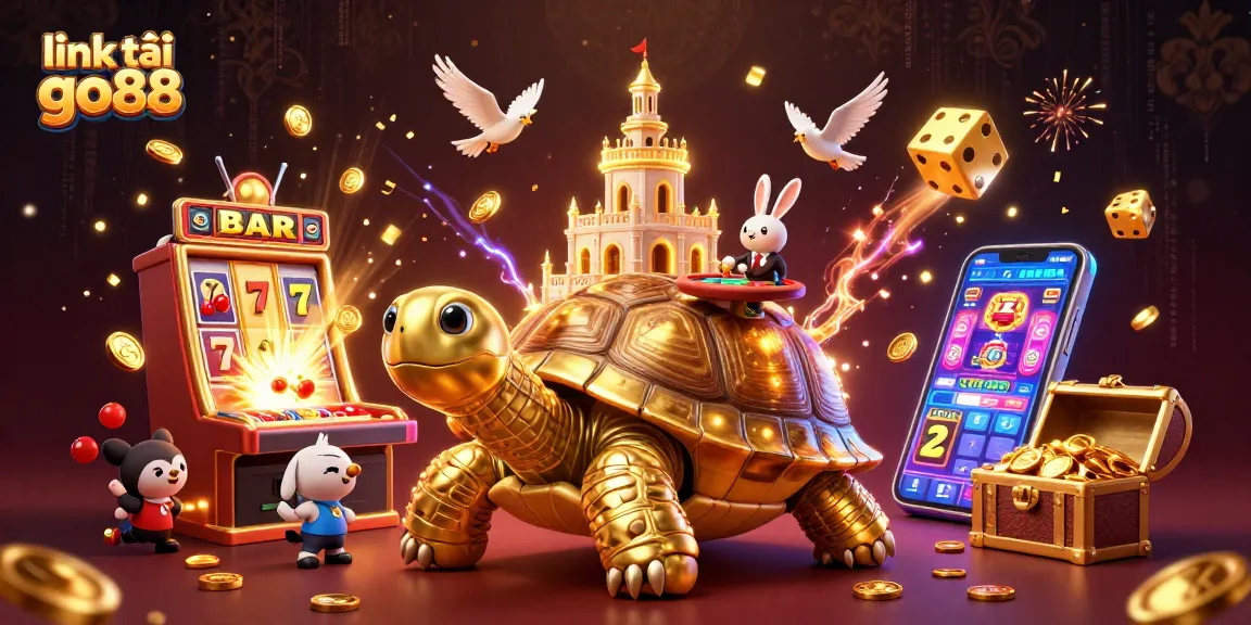 Play thrilling games at link tải go88 with a vibrant, animated casino scene featuring symbols and characters.