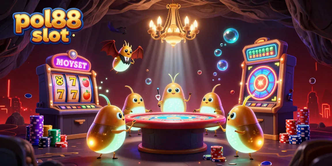 Masuki dunia pol88 slot dengan ilustrasi 3D tim glowworm menyalakan kasino yang energik dan penuh warna.