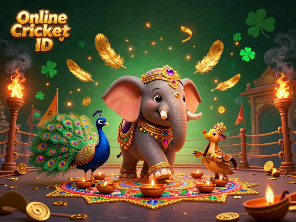 Experience seamless betting with our Online Cricket ID, featuring a vibrant Diwali-themed scene.