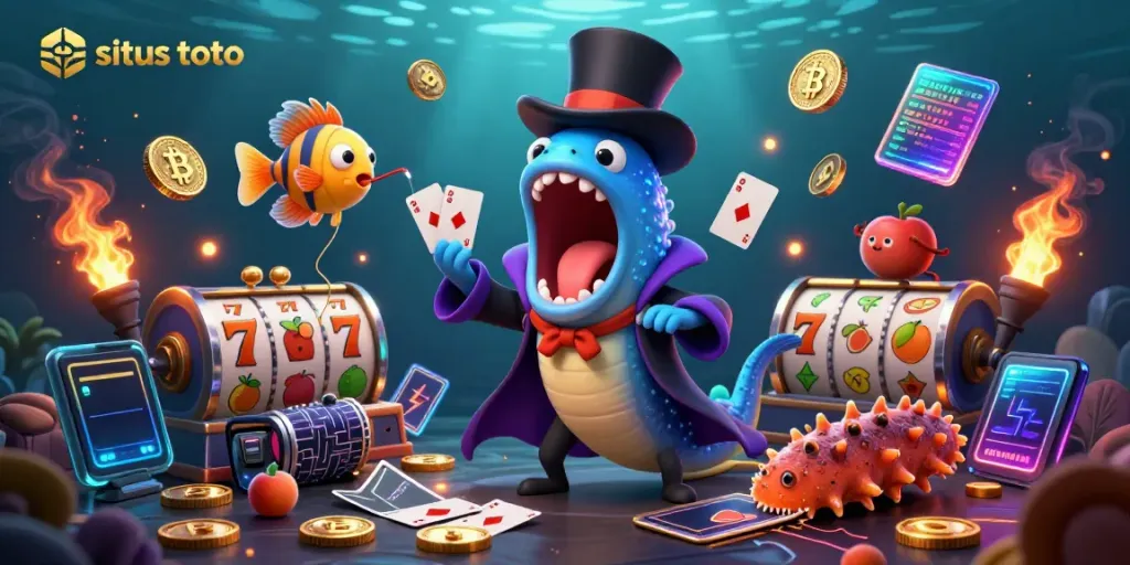 Experience winning strategies at situs toto with dynamic card tricks and colorful casino elements.
