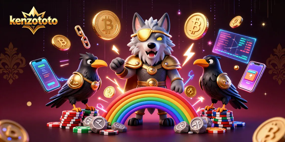 Kenzototo elevates your gaming with a vibrant scene of 3D characters and casino elements.